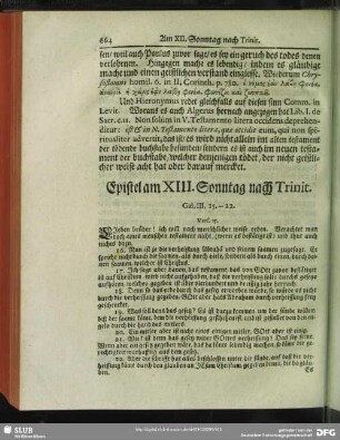 Epistel am XIII. Sonntag nach Trinit. Gal. III, 15. -- 22. Vers. 15.
