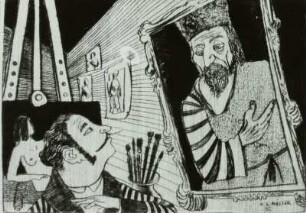 Illustration zum Zyklus 'Das Bildnis' von N.W.Gogol