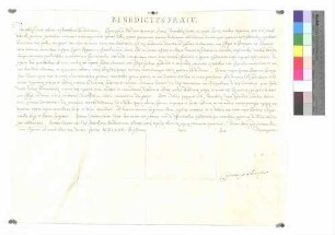 Papst Benedikt XIV. erteilt dem Seminar auf dem Schönenberg den päpstlichen Segen.