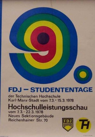"9. FDJ-Studententage - Hochschulleistungsschau der TH Karl-Marx-Stadt vom 07.03.-22.03.1978"