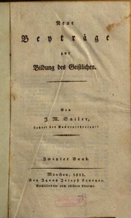 Neue Beyträge zur Bildung des Geistlichen, 2
