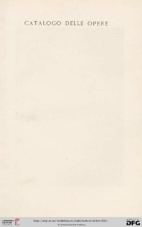 Catalogo delle opere