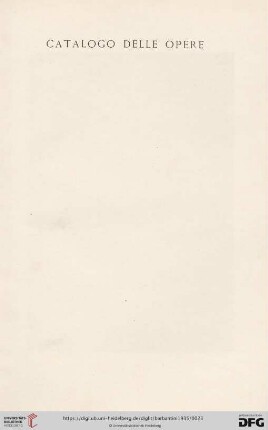 Catalogo delle opere