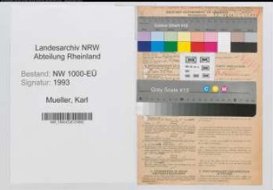 Entnazifizierung Karl Mueller, geb. 08.12.1899 (Arbeiter)