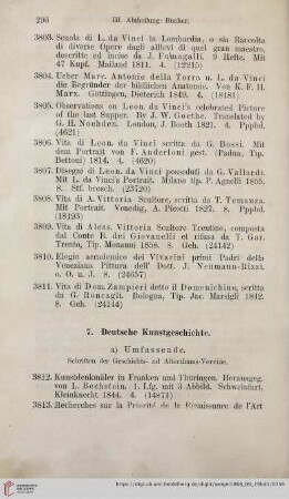 7. Deutsche Kunstgeschichte (Nr. 3812 - 4065)