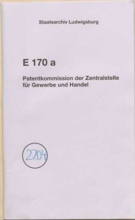 Patent des Mechanikers Carl Seeger in Cannstatt auf eine Kernputzmaschine für Müllereizwecke