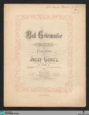 Ball-Geheimnisse : Walzer für Pianoforte; op. 338