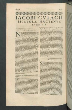 Epistolae hactenus ineditae.