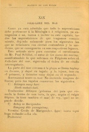XIX. Folk-lore del mar