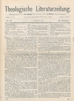 689-691 [Rezension] Philotesia. Paul Kleinert zum LXX. Geburtstag dargebracht von Adolf Harnack u. a