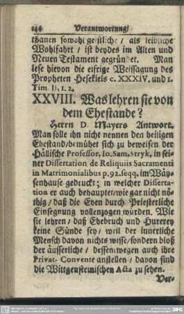 XXVIII. Was lehren sie von dem Ehestande?