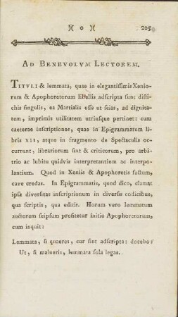 Ad Benevolum Lectorem