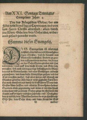 Am XXI. Sontag Trinitatis Evangelium Johan. 4.