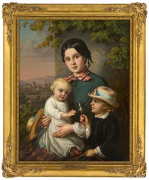 Bildnis einer jungen Frau mit zwei Kindern