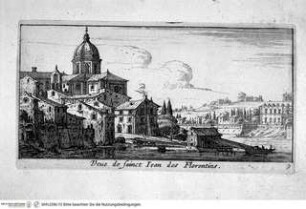 Recueil de veue de plusieurs édifices tant de Rome que des environs., Tafel 9: Veue de Sainct Jean des Florentins.