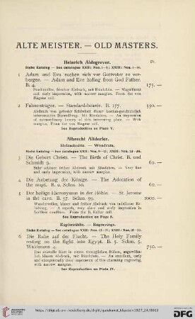 Alte Meister. Old Masters (Nr. 1-168)