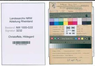 Entnazifizierung Hildegard Christoffels , geb. 29.12.1920 (Studentin)