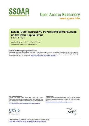 Macht Arbeit depressiv? Psychische Erkrankungen im flexiblen Kapitalismus