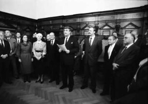 Freiburg: Rathaus, Gratulationskur, 60. Geburtstag Bürgermeister Berthold Kiefer
