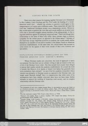 Explaining Ottoman Rebellions Of The Period Around 1600: Akdaǧ's Model