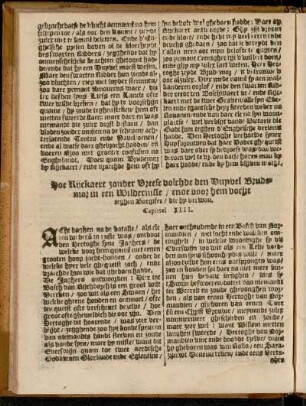 Hoe Rijckaert zonder Vreese volchde den Duyvel Brudemor in een Wildernisse, ende voor hem vocht teghen Burgifer, die hy verwon. Capittel XIII.