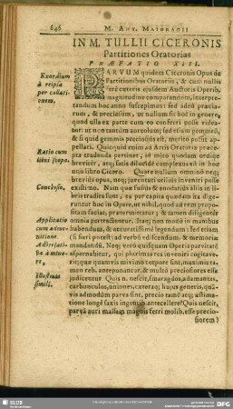 In M. Tullii Ciceronis Partitiones Oratorias. Praefatio XIII.