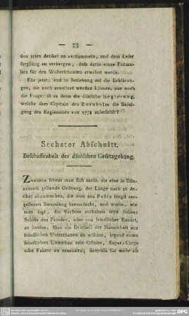 Sechster Abschnitt. Beschaffenheit der dänischen Gesetzgebung