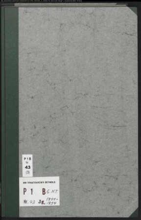 Kirchenbuchduplikat der kath. Gemeinde St. Jodokus und der katholischen Militärgemeinde Bielefeld (GHT 1851-1854). (Gemeinde: Katholische Gemeinde St. Jodokus und Militärgemeinde Bielefeld)