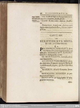 Caput XXV. De Scriptoribus Historiae Literariae