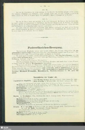 XI. Postwerthzeichen-Besorgung