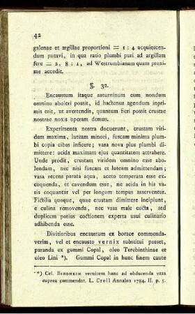 VI. Ad praecavendum encausti saturnini damnum consilia dantur. §. 32.