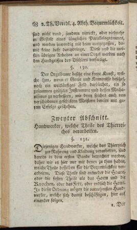 Zweyter Abschnitt. Handwerker, welche Theile des Thierreiches verarbeiten