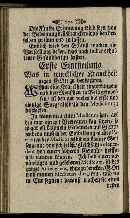 Erste Eintheilung - Anderte Eintheilung