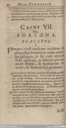 Caput VII. De Fortuna.