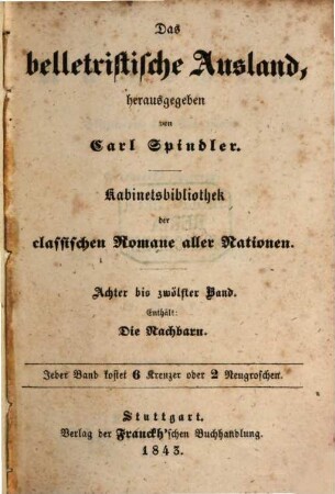 Die Nachbarn : Skizzen aus dem Alltagsleben