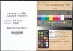 Entnazifizierung Heinz Klinkhammer , geb. 11.10.1919 ()