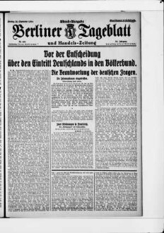 Berliner Tageblatt und Handels-Zeitung, Abend-Ausgabe