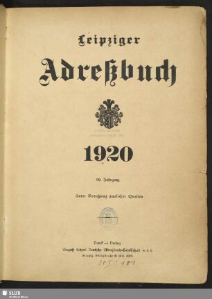 99.1920: Leipziger Adreß-Buch
