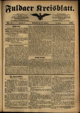 Ausgabe vom Mittwoch, den 22. Januar 1908.