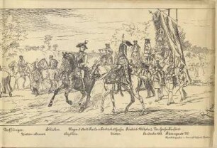 Derfflinger ; Zieten-Husar ; Blücher ; Wagen d. Stadt Berlin: Friedrich d. Große. Friedrich Wilhelm I. Der Grosse Kurfürst. Seydlitz. Zieten. Landwehr 1813. Riesengarde 1730