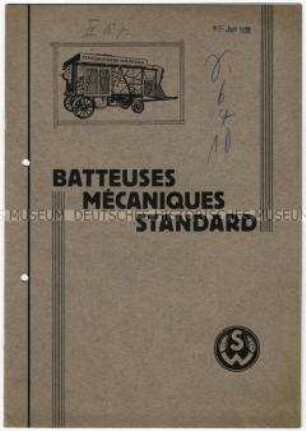 Katalog über Dreschmaschinen