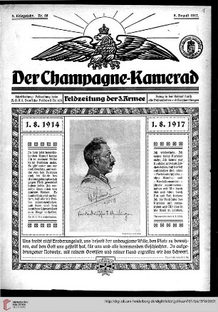 4. Kriegsjahrgang: Der Champagne-Kamerad: Feldzeitung der 3. Armee