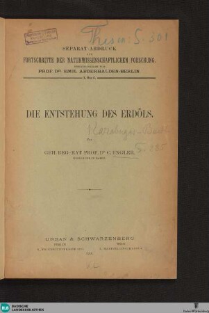 Die Entstehung des Erdöls