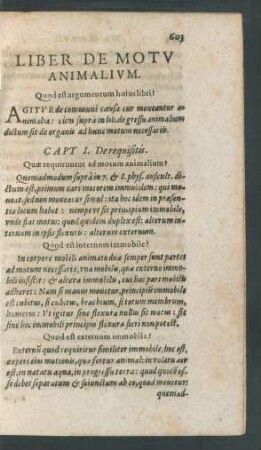 Liber De Motu Animalium.