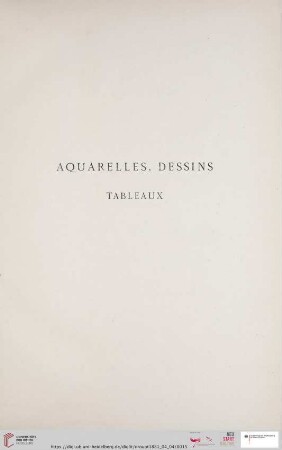 Aquarelles et Dessins (Nr. 1 - 21)
