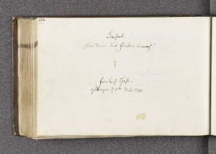 Firedrich Hahn. – Incipit: Der Name der Fürsten verweh'! – Göttingen, 05.03.1773