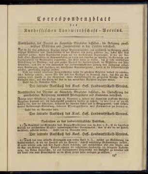 Correspondenzblatt des Kurhessischen Landwirthschafts-Vereins