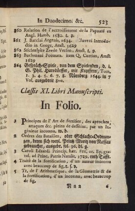 523-535, Classis XI. Libri Manuscripti