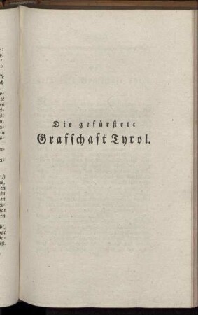 Die gefürstete Grafschaft Tyrol.
