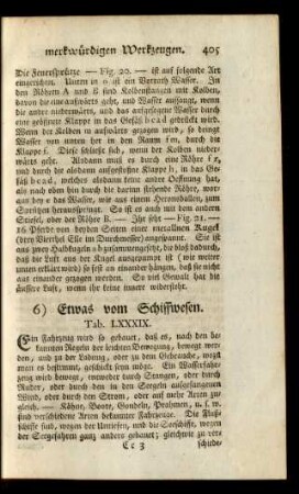 6) Etwas vom Schiffwesen. Tab. LXXXIX.